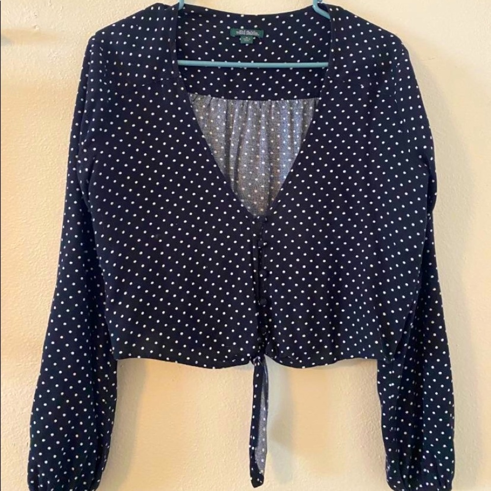 black and white polka dot wild fable top